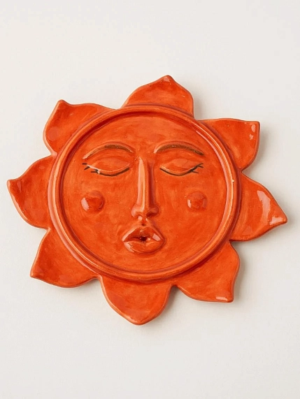 Подставка под благовония РиРи керамика «Солнце», красная, керамика, фото 1.