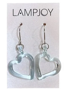 Серьги-сердечки Лампджой, бледно-голубые