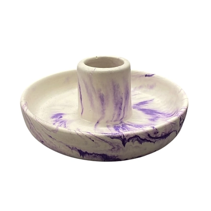 Подсвечник круглый, фиолетовый, фото 1.