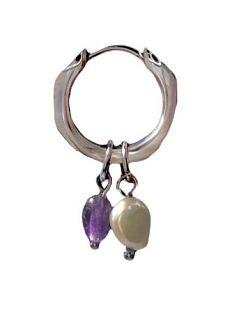 Серьги из аметиста, нержавеющая сталь