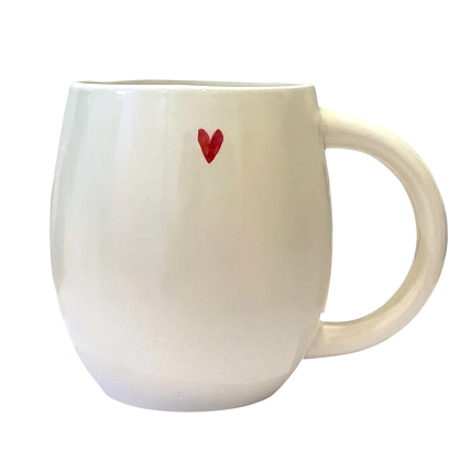 Кружка ручной работы НАДО ЖЕ Пёсик с подвеской сердечком, керамика, 300 мл, фото 3.