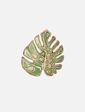 Брошь ручной работы «Монстера», Partala ceramics