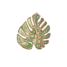 Брошь ручной работы «Монстера», Partala ceramics