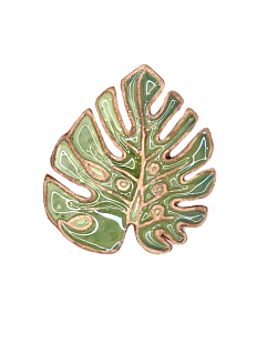 Брошь ручной работы «Монстера», Partala ceramics