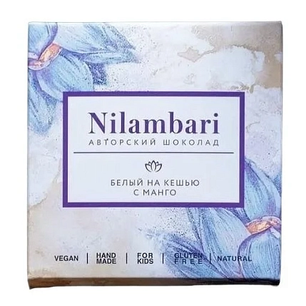 Шоколад Nilambari белый на кешью с манго, фото 1.