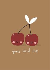 Открытка «Вишенки you and me»