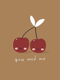 Открытка «Вишенки you and me»