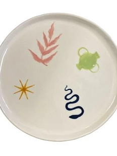 Тарелка ручной работы Ладан керамика «Рисунки», полуфарфор