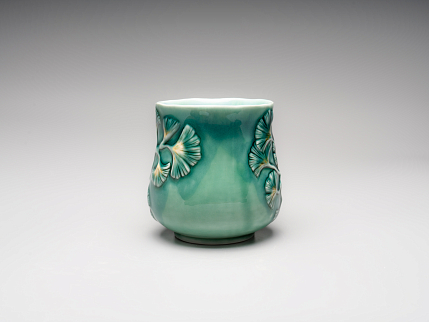 Кружка ручной работы «Гинкго», фарфор, 300 мл, фото 3.