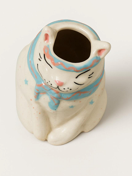Ваза «Кошка в шарфике», керамика, фото 3.