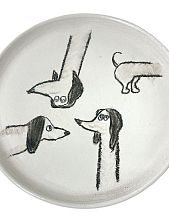 Тарелка ручной работы «Собачки», керамика, 15 см