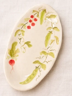 Тарелка ручной работы Йеллоускуп «Горошек», керамика, 23 см