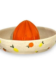 Соковыжималка ручной работы Малёма с росписью «Мандарины и лимоны», керамика