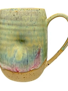 Кружка ручной работы «Лава», зелёная, керамика, 450 мл