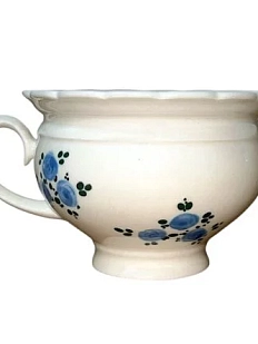 Чашка для чая ручной работы Slowday Ceramics в голубой цветочек с сердечком внутри «Винтаж», полуфарфор, 250 мл