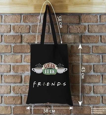 Сумка шоппер «Central perk», чёрный, фото 2.
