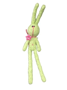 Брошь ручной работы Салатовый кролик, шерсть