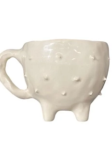 Кружка Быкова керамика на ножках с шипами, белая, 200 мл, керамика
