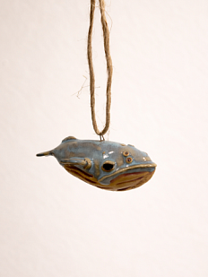 Подвеска интерьерная ручной работы Керам_По «Кит», голубая, 7,5 см