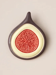 Брошь ручной работы Екатерина Юдо «Инжир», серо-фиолетовая, керамика 