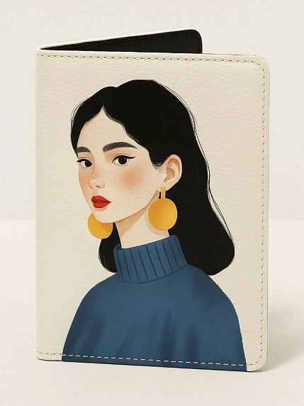 Обложка на паспорт DARI DARI «Девушка в золотых серёжках», искусственная кожа, фото 1.
