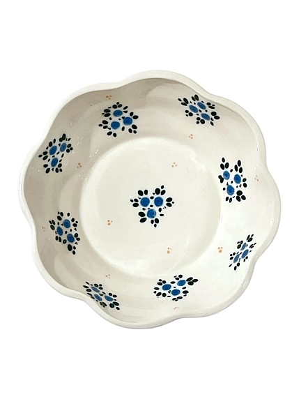 Пиала ручной работы Slowday Ceramics «Голубые цветочки», полуфарфор, 14 см, фото 1.