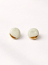 Серёжки-гвоздики «Круги», фарфор, зелёно-золотистые, превью фото 2