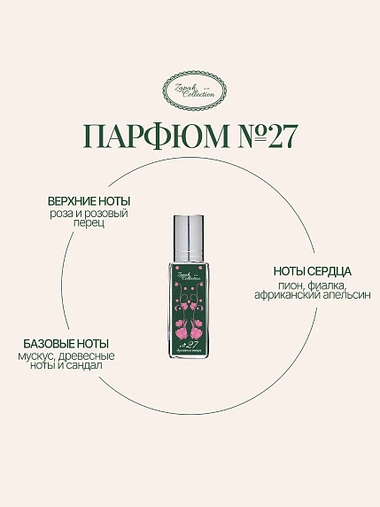 Масляные духи «№27 Дуновение ветра», 6 мл, фото 1.