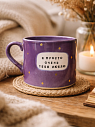 Кружка ручной работы NF ceramics «Я просто очень тебя люблю», фиолетовая, керамика, 500 мл, превью фото 3