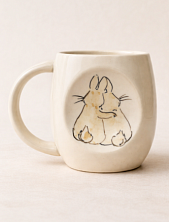 Кружка ручной работы НАДО ЖЕ с росписью «Зайки», белая, керамика, 300 мл