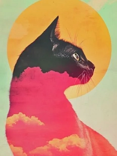 Картхолдер двойной DARI DARI «Чёрная кошка», экокожа