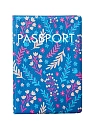 Обложка на паспорт Валя Карнавалова «Веточки и цветочки», голубая, ПВХ, превью фото 1