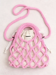 Авоська вязаная ручной работы, розовая