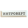 Значок ручной работы с надписью «Интроверт», керамика, превью фото 1