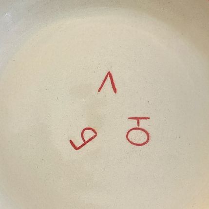 Тарелка ручной работы «Л Ю Б», керамика, 12,5см, фото 2.