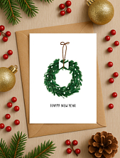 Открытка DARI DARI на Новый год «Рождественский венок», А6