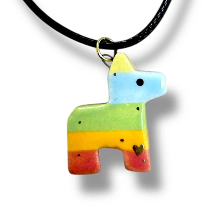 Подвеска ручной работы с пиньятой, разноцветный, керамика, фото 2.