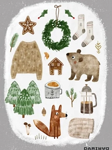 Стикерпак DARI DARI на Новый год «Зимний», А5