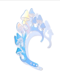 Кафф Monolama «Много поганок», оргстекло, переработанный пластик, переливающийся