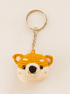 Вязаный брелок, обвес на сумку «Сиба-ину», 5 см