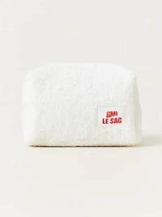 Косметичка ручной работы АМИ (Ami lé sac) «Moyen», белый барашек