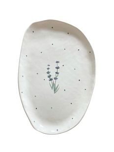 Блюдце ручной работы Колокольчики, керамика, 19 см