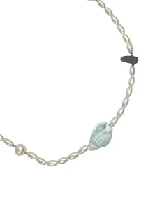 Чокер ручной работы с подвеской ‭«Голубая ракушка»