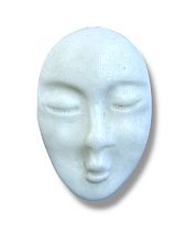 Брошь ручной работы «Лицо большое», белая, матовая, фарфор