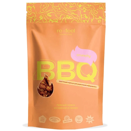 Кранч пряный из орехов и семян BBQ, 75 г, фото 1.