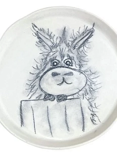 Тарелка ручной работы «Ослик», керамика, 15 см