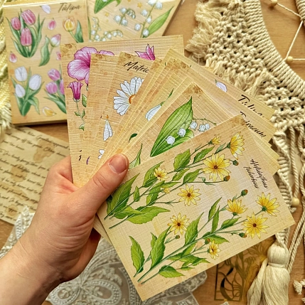 Набор открыток Лавкот «Цветы», А6, 12 шт, фото 1.