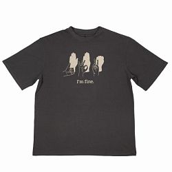 Оверсайз футболка Barking Store «I'm fine», 2XL муж., тёмно-серый