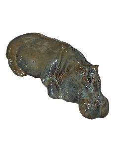 Статуэтка ручной работы Бегемот, бронзовая, керамика