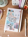 Блокнот Это важно «Работа над собой - это самый лучший проект» в точку на резинке с закладкой, А5, 60 листов, бежевый, превью фото 1
